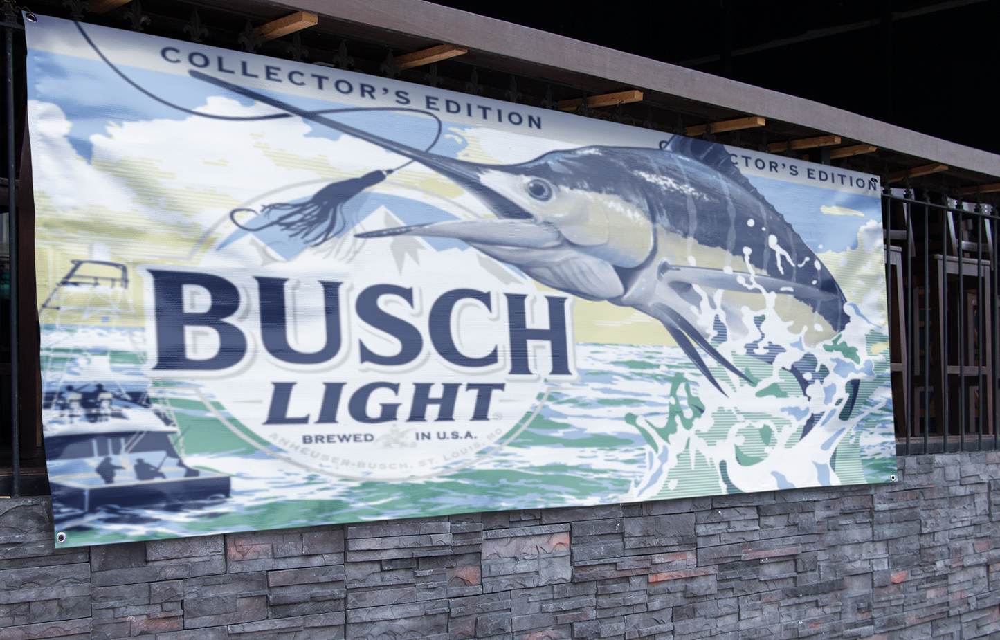 Busch Light Marlin Fishing Banner (2.5ft x 5ft)