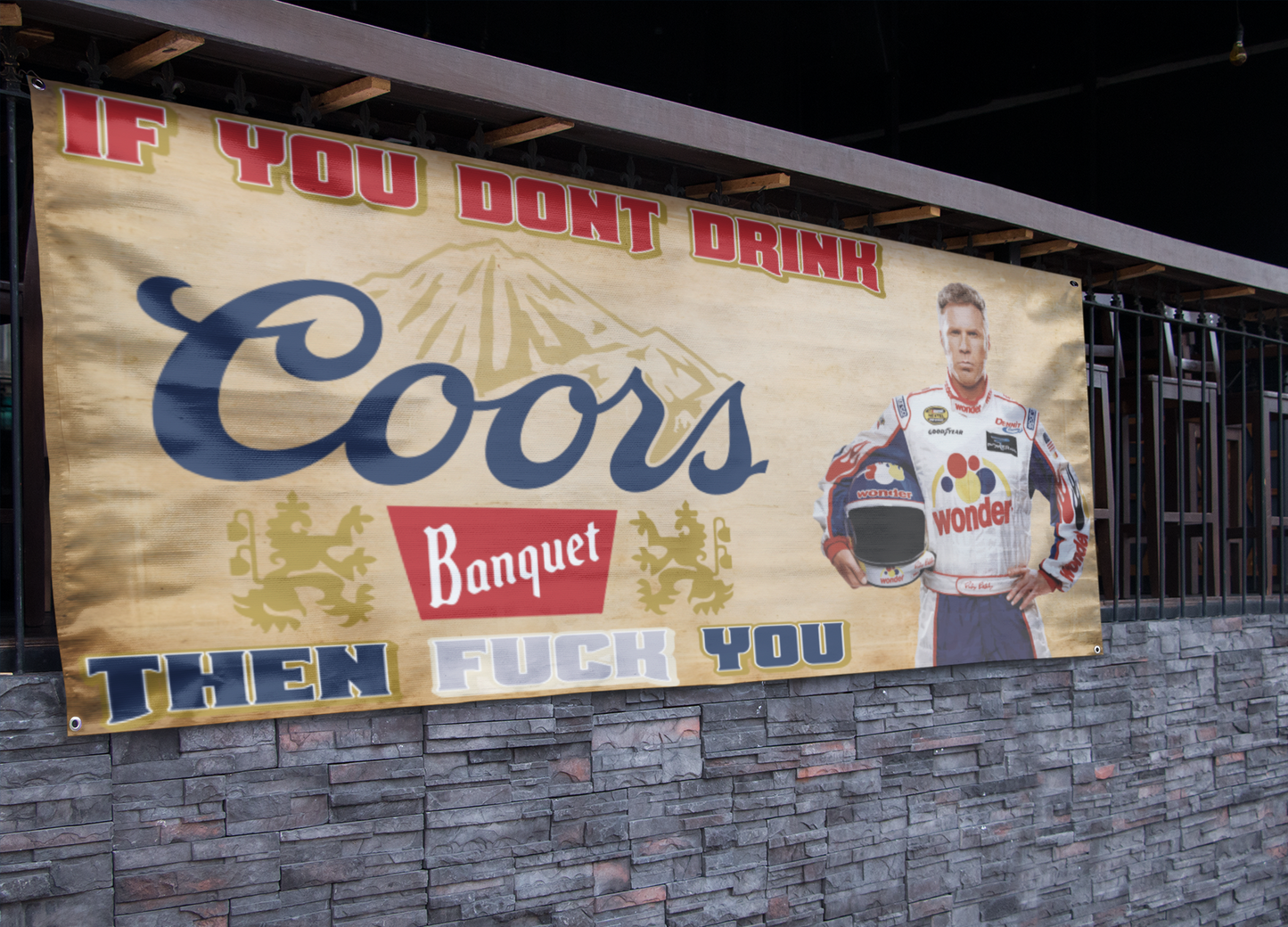 Coors Banquet Ricky Bobby (2.5ft x 5ft) Banner