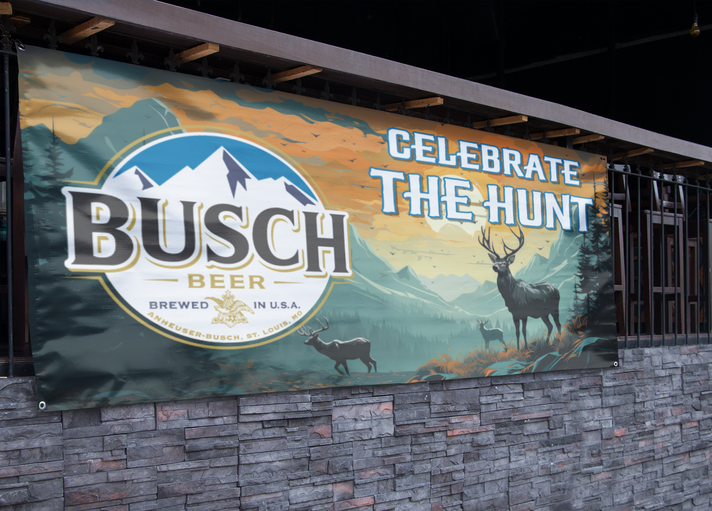 Busch Celebrate the Hunt Beer Banner (2.5ft x 5ft)