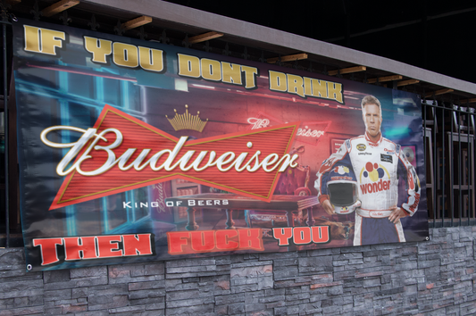 Budweiser Ricky Bobby Bar Banner - 2.5ft x 5ft