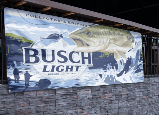 Busch Light Spotted Bass Fishing Banner (2.5ft x 5ft)