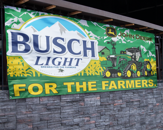 Busch Light "For The Farmers" John Deere (2.5ft x 5ft) Banner