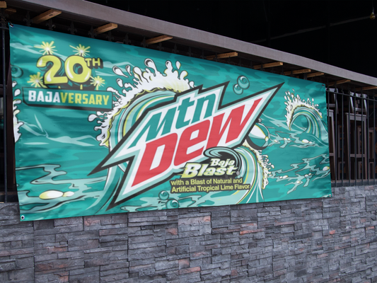 Mountain Dew Baja Blast Banner - 2.5ft x 5ft