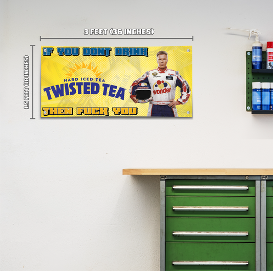 Twisted Tea Ricky Bobby (1.5ft x 3ft) Small Banner