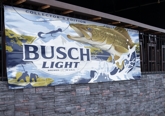 Busch Light Walleye Fishing Banner (2.5ft x 5ft)