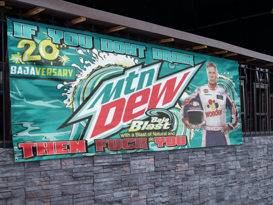 Mountain Dew Baja Blast Ricky Bobby Banner - 2.5ft x 5ft