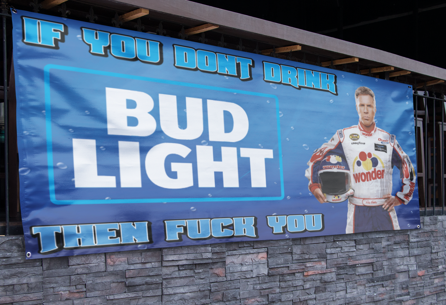 Bud Light Ricky Bobby Banner - 2.5ft x 5ft